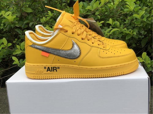 Original version_ OFF-White X Nike Air Force 1 Low _University Gold_ item_ DD1876-700. Full code shipment 40--47.5-eb1e3fef